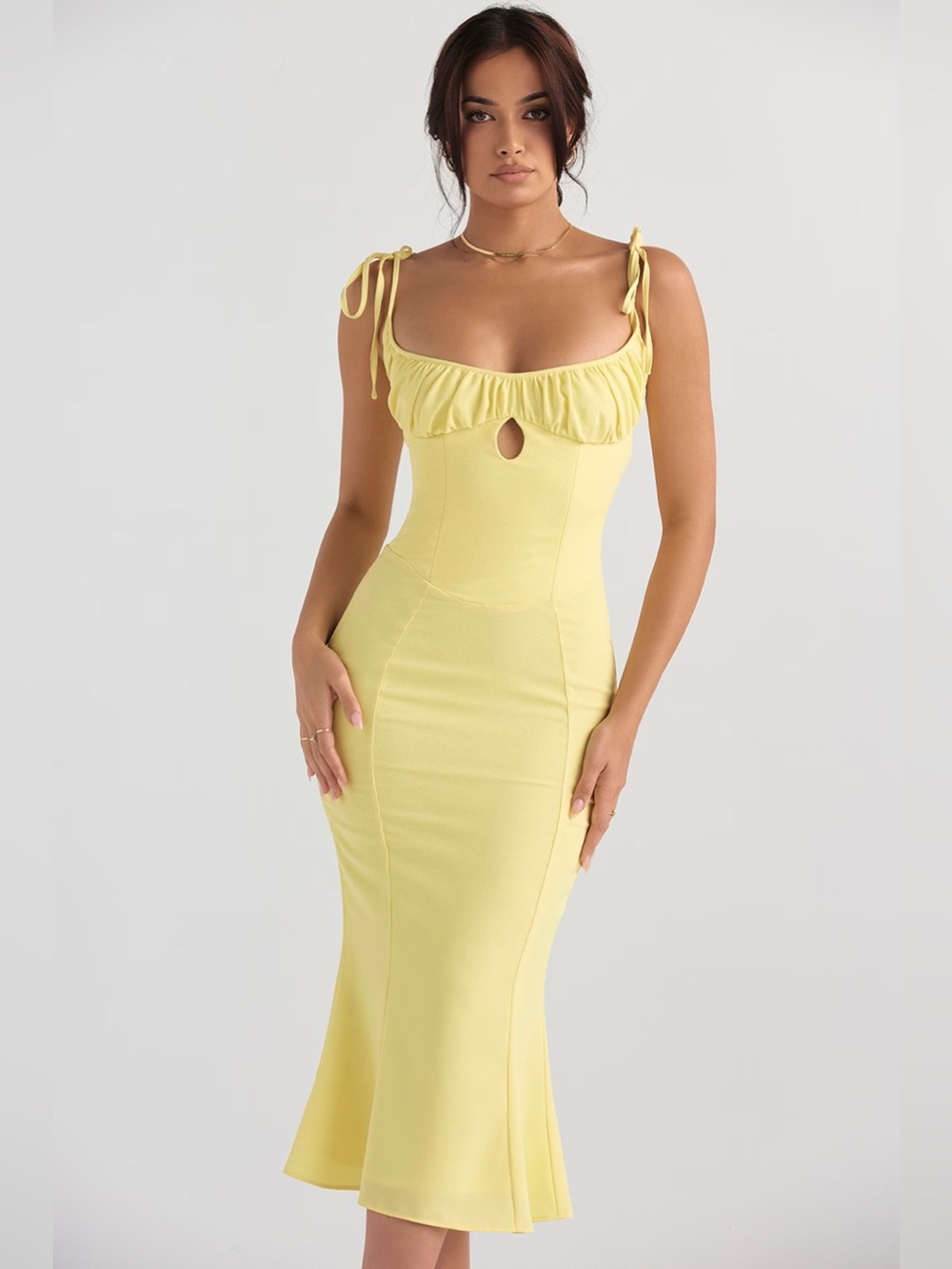 House of CB Soren Buttercup midi dress size xs extra small